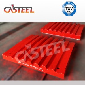 Le parti del frantoio della mascella di Lokomo C125B, la mascella della piastra fissa, la mascella mobile